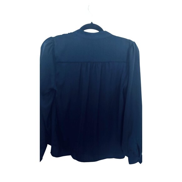 NWT Banana Republic Small Office Navy Blue Blouse Lightweight Flowy Polyester - Picture 10 of 13